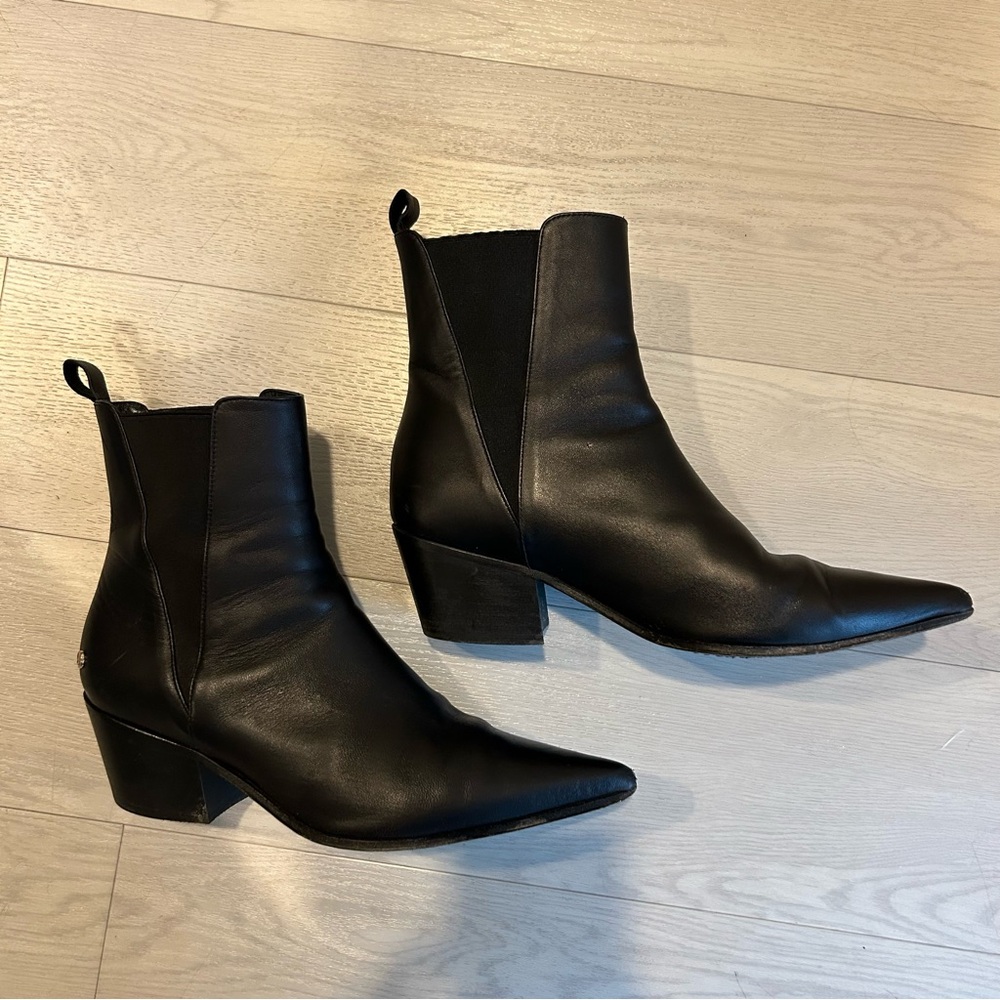 Anine Bing Sky Leather Ankle Boots Black Size EU40 - Picture 2 of 12